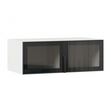 Норд Антресоль двухстворчатая со стеклодверьми (Белый/черный)