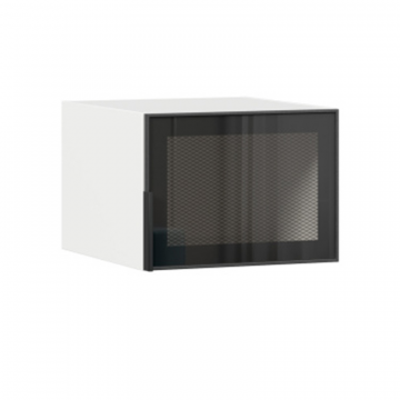 Норд Антресоль одностворчатая со стеклодверью (Белый/черный)