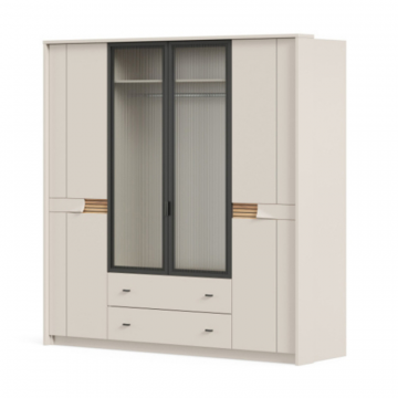 Нильс Шкаф четырехстворчатый (Кашемир/Дуб Тортуга)