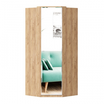 Фиджи Шкаф угловой с зеркалом (Дуб Золотой/Белый)