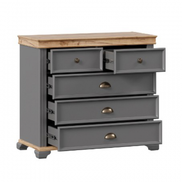 Амели Комод с 5 ящиками (Оникс Серый)