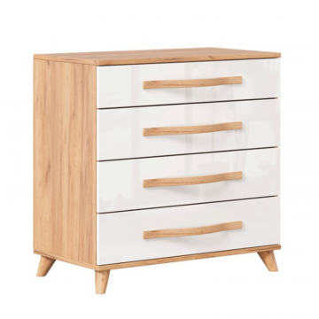 Марта-2 Комод (Дуб золотой/Белый глянец)