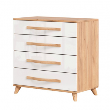 Марта-2 Комод (Дуб золотой/Белый глянец)