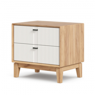 Бари Тумба прикроватная (Дуб Золотой/Белый)