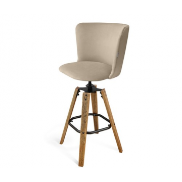 Стул барный SHT-ST36/S93 Ванильный сахар/браш.коричневый/черный