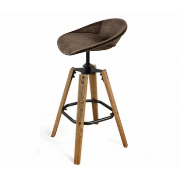 Стул барный SHT-ST19-SF1/S93 Корич.трюфель/браш коричневый/черн.муар