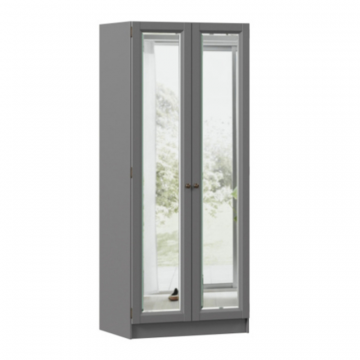 Амели Шкаф двухстворчатый с двумя зеркалами (Оникс Серый)