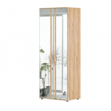 Марта-2 Шкаф двухстворчатый зеркальный (Дуб золотой/Белый)