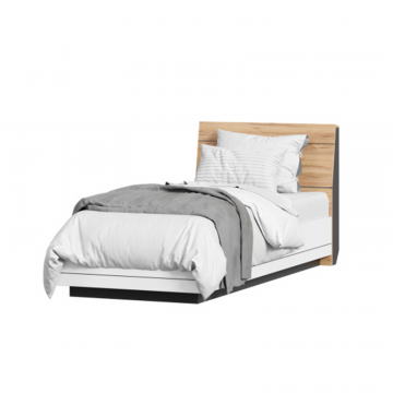 Урбан Кровать полутороспальная 1200 (Дуб Золотой/Чёрный/Белый/Розовый)