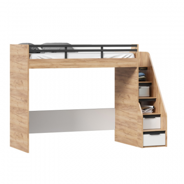 Урбан Кровать-чердак (левая Дуб Золотой/Белый)