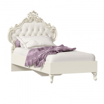 Маркиза Кровать односпальная 900 с мягким изголовьем (Алебастр/Шампань)