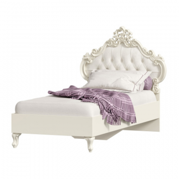 Маркиза Кровать односпальная 900 с мягким изголовьем (Алебастр/Шампань)