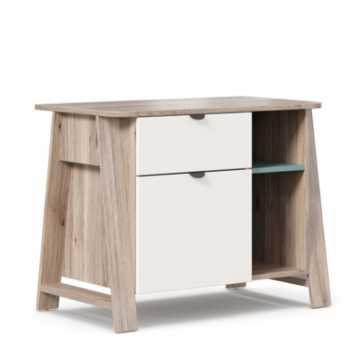 Нео Тумба 865 для стола (Дуб Маувелла/Белый/Сумеречный голубой)