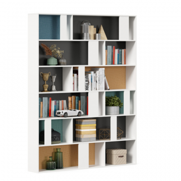 Милтон Стеллаж 1600 (Белый/ткань шенилл EVVA DJT)