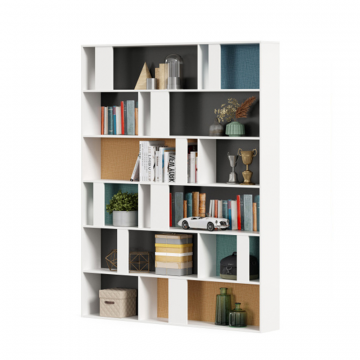 Милтон Стеллаж 1600 (Белый/ткань шенилл EVVA DJT)