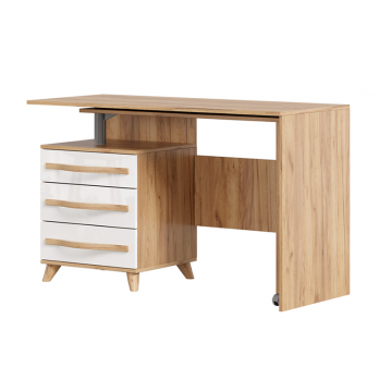 Марта-2 Стол правый (Дуб золотой/Белый глянец)