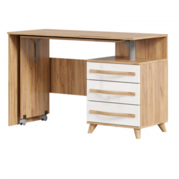 Марта-2 Стол левый (Дуб золотой/Белый глянец)