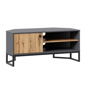 Лофт Тумба под ТВ угловая (Дуб Вотан/Оникс Серый)