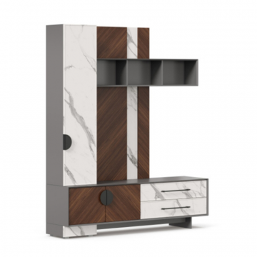 Вилена Тумба ТВ комбинированная (Оникс Серый/Орех/Монте белый)