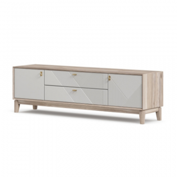 Липари Тумба ТВ 1800 (Дуб маувелла/Серый шёлк)