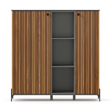 Элиот Шкаф 1400 (Оникс Серый/Орех фактурный)