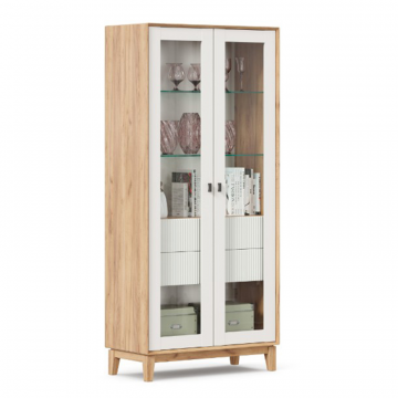 Бари Шкаф двухстворчатый (Дуб Золотой/Белый)