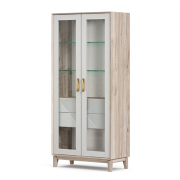 Липари Шкаф двухстворчатый (Дуб маувелла/Серый шёлк)