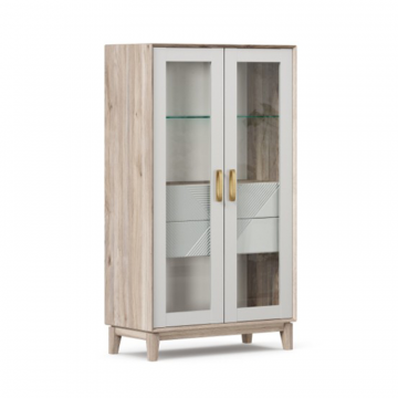 Липари Шкаф двухстворчатый малый (Дуб маувелла/Серый шёлк)