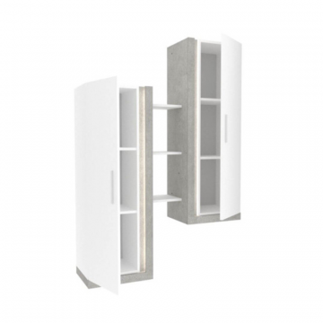 Неон Шкаф навесной (Метрополитан Грей/Белый)