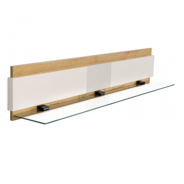 Бари Полка навесная 1400 (Дуб Золотой/Белый)