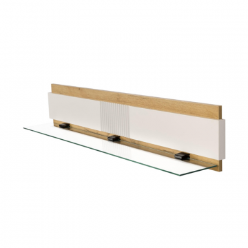 Бари Полка навесная 1400 (Дуб Золотой/Белый)