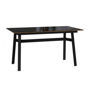 Мармо Стол обеденный 1600*900 (Камень Пьетра черный/Чёрный)