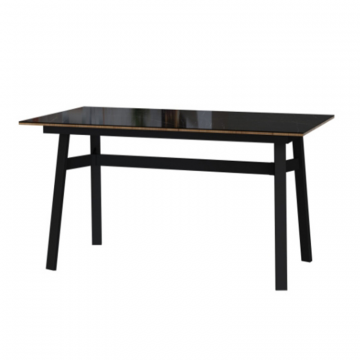 Мармо Стол обеденный 1600*900 (Камень Пьетра черный/Чёрный)