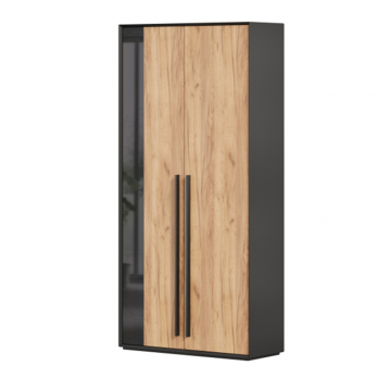 Неаполь Шкаф двухстворчатый (Черный/Дуб Золотой)