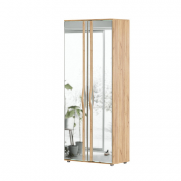 Марта-2 Шкаф двухстворчатый зеркальный (Дуб золотой/Белый)