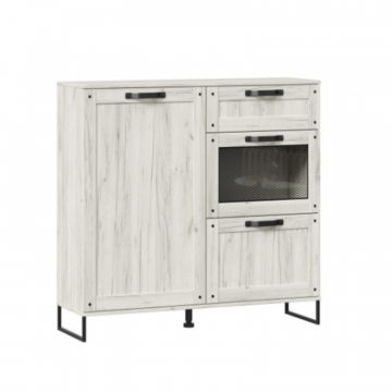 Сидней Комод комбинированный (Дуб Крафт белый)