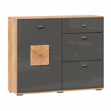 Фиджи Комод комбинированный (Дуб Золотой/Антрацит)