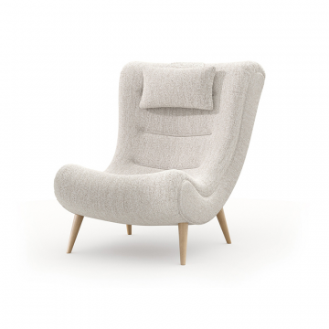 Слайм Кресло с пуфом Светло-серый, ткань ULTRA SMOKE