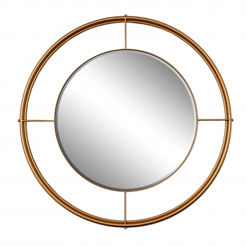 Зеркало круглое в металл. раме золотого цвета d80см