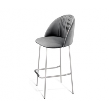 Стул барный SHT-ST35-1/S29 Угольно-серый/хром лак