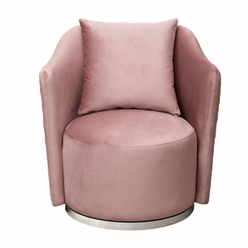 Кресло Verona вращающееся, велюр розовый Colt 007-ROS/хром 70*77*80см