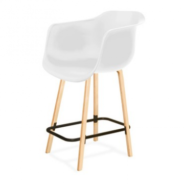 Стул полубарный SHT-ST31/S94-1 Белый/прозрачный лак/черный муар