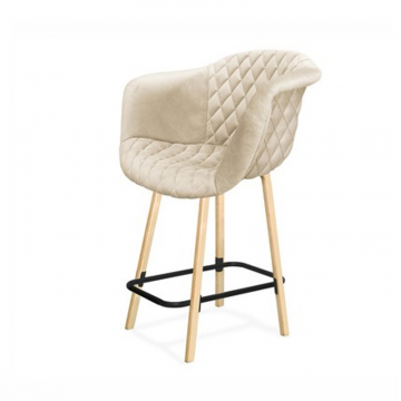 Стул полубарный SHT-ST31-C4/S94-1 Кремовый/прозр. лак/черный муар