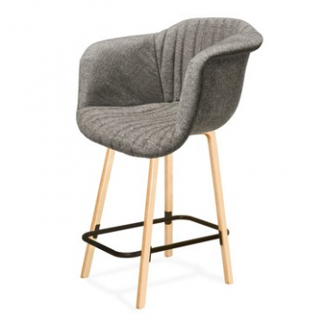 Стул полубарный SHT-ST31-С1/S94-1 Пепельный/прозр. лак/черный муар