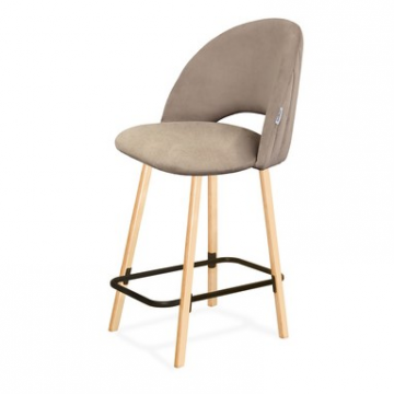 Стул полубарный SHT-ST34-1/S94-1 Латте/прозр. лак/черный муар