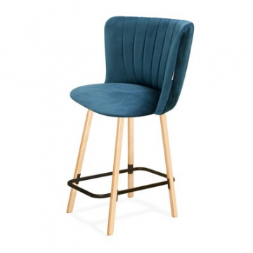 Стул полубарный SHT-ST36-1/S94-1 Тихий океан/прозр. лак/черный муар