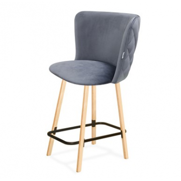 Стул полубарный SHT-ST36-3/S94-1 Нейтральный серый/прозр. лак/черный муар