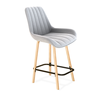 Стул полубарный SHT-ST37/S94-1 Серое облако/прозрачный лак/черный муар