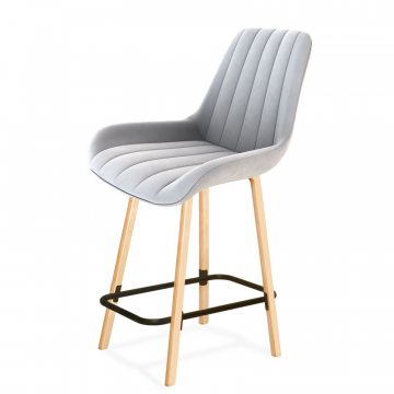 Стул полубарный SHT-ST37/S94-1 Серое облако/прозрачный лак/черный муар