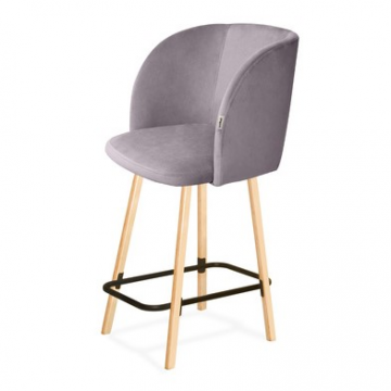 Стул полубарный SHT-ST33/S94-1 Сиреневая орхидея/прозр.лак/черн.муар